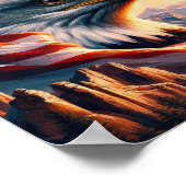 Majestic Eagle fuseerde met American Flag 10x8 Poster (Hoek)