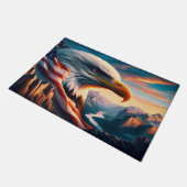 Majestic Eagle fuseerde met American Flag 36x24 Deurmat (Schuin)