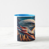 Majestic Eagle fuseerde met American Flag 36x24 Mok (Midden)