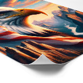 Majestic Eagle fuseerde met de Amerikaanse vlag 7x Poster (Hoek)