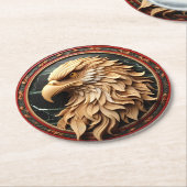 Majestic Eagle gesneden in cirkel Ronde Kartonnen Onderzetter (Gebogen)