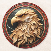 Majestic Eagle gesneden in cirkel Ronde Kartonnen Onderzetter (Voorkant)