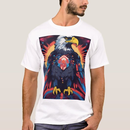 Majestic Eagle Graphic T-shirt Laat je geest los (Voorkant)