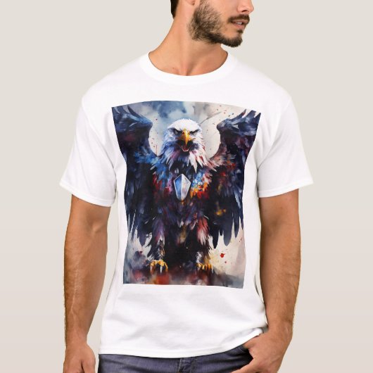 Majestic Eagle Graphic T-shirt Laat je geest los (Voorkant)