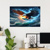 Majestic Eagle Grasping Prey Poster (Thuiskantoor)