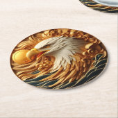 Majestic Eagle grijpen een bal Ronde Kartonnen Onderzetter (Gebogen)