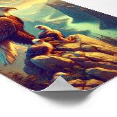 Majestic Eagle Het vangen van een meer forel 5 "x7 Poster (Hoek)