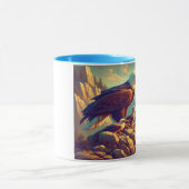 Majestic Eagle het vangen van een meer forel 7 "x5 Mok (Midden)