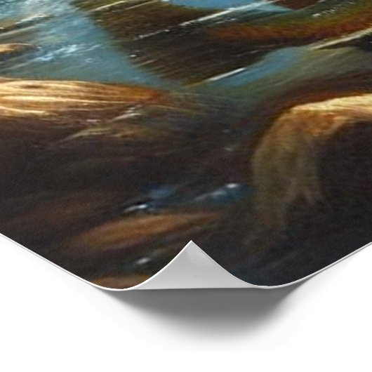 Majestic Eagle het vangen van een meer forel Poster (Hoek)