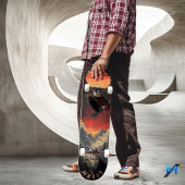 Majestic Eagle in Fiery Sunset, Retro Persoonlijk Skateboard