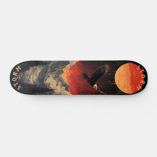 Majestic Eagle in Fiery Sunset, Retro  Persoonlijk Skateboard (Horizontaal)