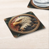 Majestic Eagle in Gleaming Gold Lijst Kartonnen Onderzetters (Schuin)