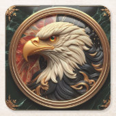 Majestic Eagle in Gleaming Gold Lijst Kartonnen Onderzetters (Voorkant)