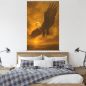 Majestic Eagle in Golden Light – Fine Art Wildlife Canvas Afdruk (Insitu (Slaapkamer))