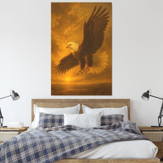 Majestic Eagle in Golden Light – Fine Art Wildlife Canvas Afdruk (Insitu (Slaapkamer))