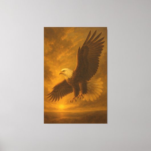 Majestic Eagle in Golden Light – Fine Art Wildlife Canvas Afdruk (Voorkant)