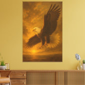 Majestic Eagle in Golden Light – Fine Art Wildlife Canvas Afdruk (Insitu (Woonkamer))