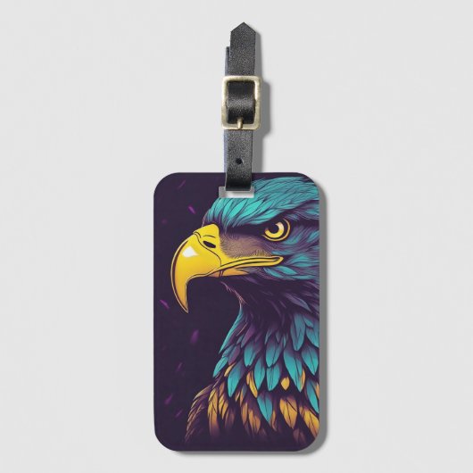 Majestic Eagle in levendige kleuren Bagagelabel (Voorkant (verticaal))