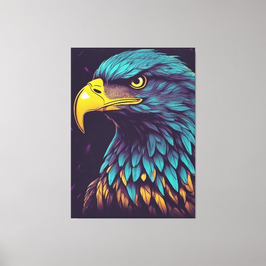 Majestic Eagle in levendige kleuren Canvas Afdruk (Voorkant)