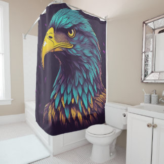 Majestic Eagle in levendige kleuren Douchegordijn