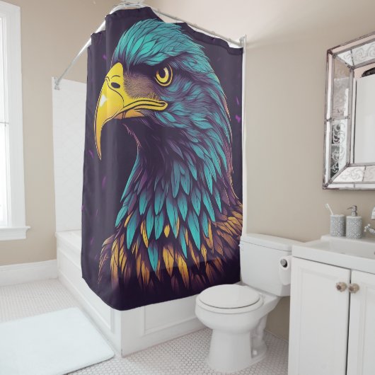 Majestic Eagle in levendige kleuren Douchegordijn (In situ)