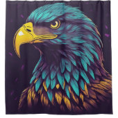 Majestic Eagle in levendige kleuren Douchegordijn (Voorkant)