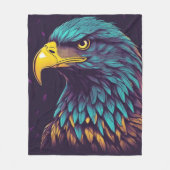 Majestic Eagle in levendige kleuren Fleece Deken (Voorkant)