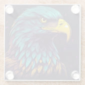 Majestic Eagle in levendige kleuren Glazen Onderzetter (Achterkant)