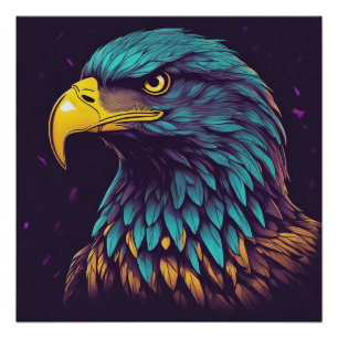 Majestic Eagle in levendige kleuren Perfect Poster