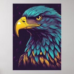 Majestic Eagle in levendige kleuren Poster
