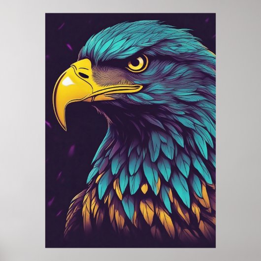 Majestic Eagle in levendige kleuren Poster (Voorkant)