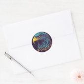 Majestic Eagle in levendige kleuren Ronde Sticker (Envelop)