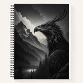 Majestic Eagle in Monochrome Mountain Landscape Notitieboek (Voorkant)