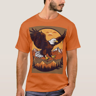 Majestic Eagle: ingewikkelde schalen en vlammen on T-shirt