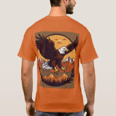 Majestic Eagle: ingewikkelde schalen en vlammen on T-shirt (Achterkant)