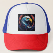 Majestic Eagle Logo op witte achtergrond Trucker Pet (Voorkant)