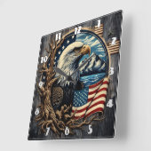 Majestic Eagle met uitzicht op Mountain Lake Vierkante Klok (Hoek)