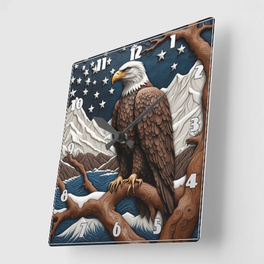 Majestic Eagle met uitzicht op serene bergen Vierkante Klok (Hoek)