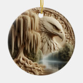 Majestic Eagle met uitzicht op Serene Lake Keramisch Ornament (Voorkant)