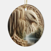 Majestic Eagle met uitzicht op Serene Lake Keramisch Ornament (Links)