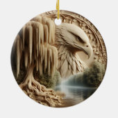 Majestic Eagle met uitzicht op Serene Lake Keramisch Ornament (Achterkant)