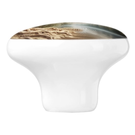 Majestic Eagle met uitzicht op Serene Lake Keramische Knop (Zijkant)