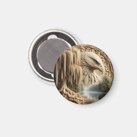 Majestic Eagle met uitzicht op Serene Lake Magneet (Voorkant / Achterkant)