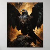 Majestic Eagle Mezzotint Art Poster (Voorkant)