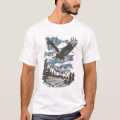 Majestic Eagle Mountain Lake Nature Wildlife  T-shirt (Voorkant)