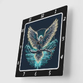 Majestic Eagle Neon Glow Vierkante Klok (Hoek)