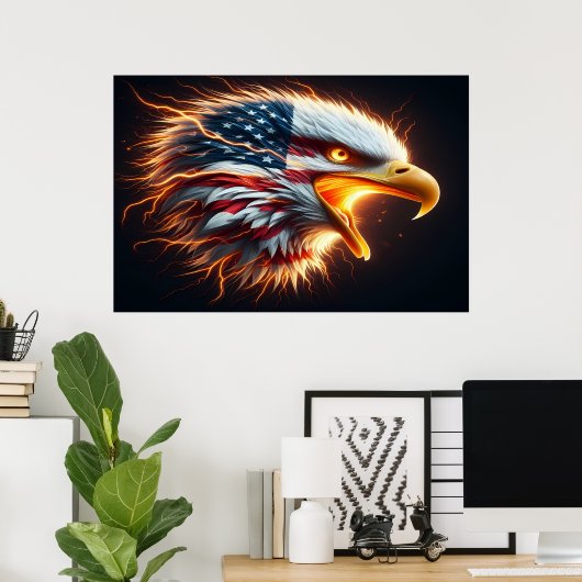Majestic Eagle of Freedom Poster (Thuiskantoor)