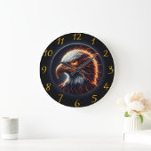 Majestic Eagle omarmd door Fiery Flames Grote Klok (Huis)