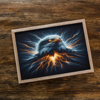 Majestic Eagle omhelzende bliksem Poster