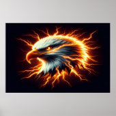 Majestic Eagle overspoeld in vlammen Poster (Voorkant)